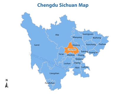 Chengdu Sichuan Map