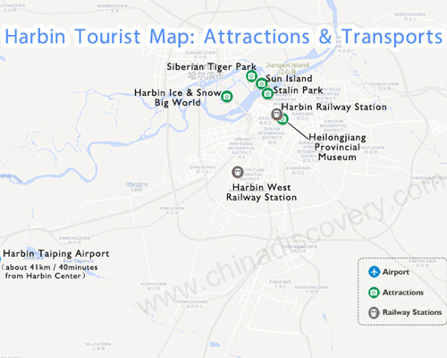 Harbin Tourist Map