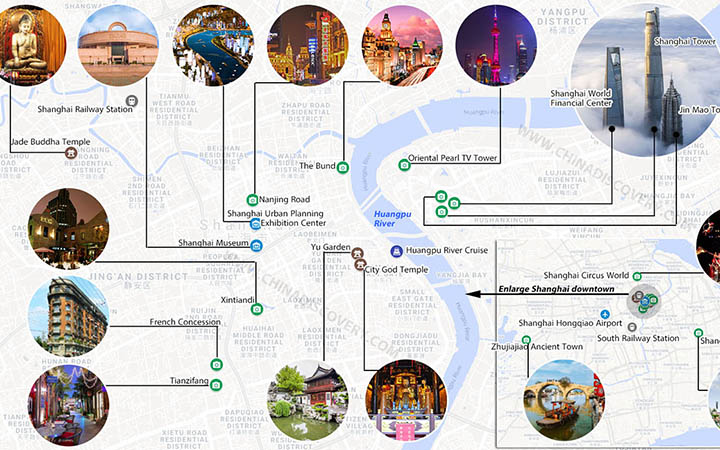 Shanghai Attractions map